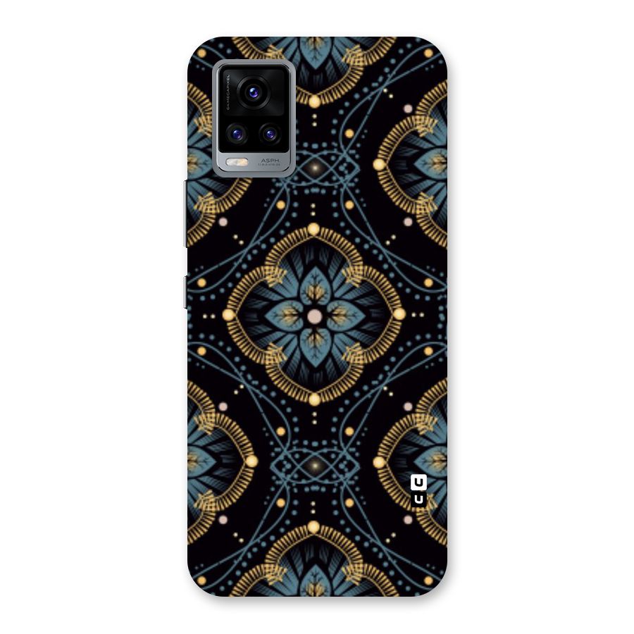 Blue With Black Flower Back Case for Vivo V20