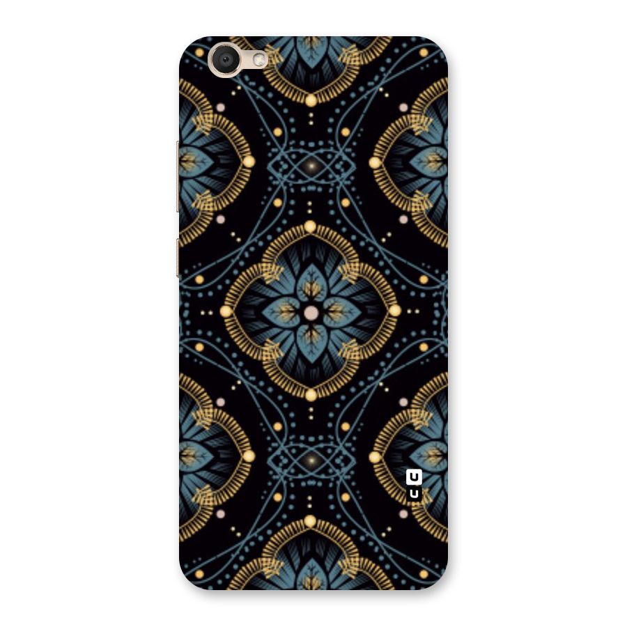 Blue With Black Flower Back Case for Vivo V5