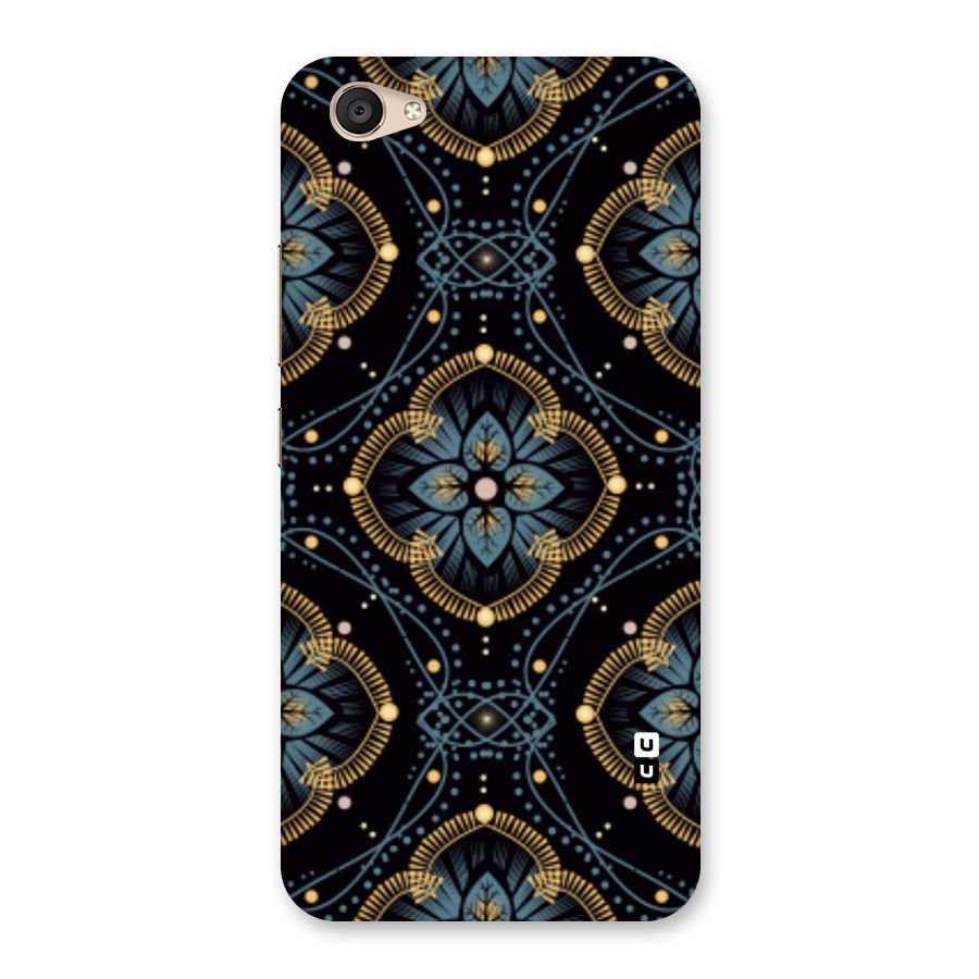 Blue With Black Flower Back Case for Vivo V5 Plus