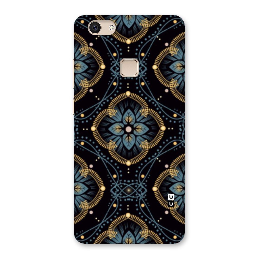 Blue With Black Flower Back Case for Vivo V7