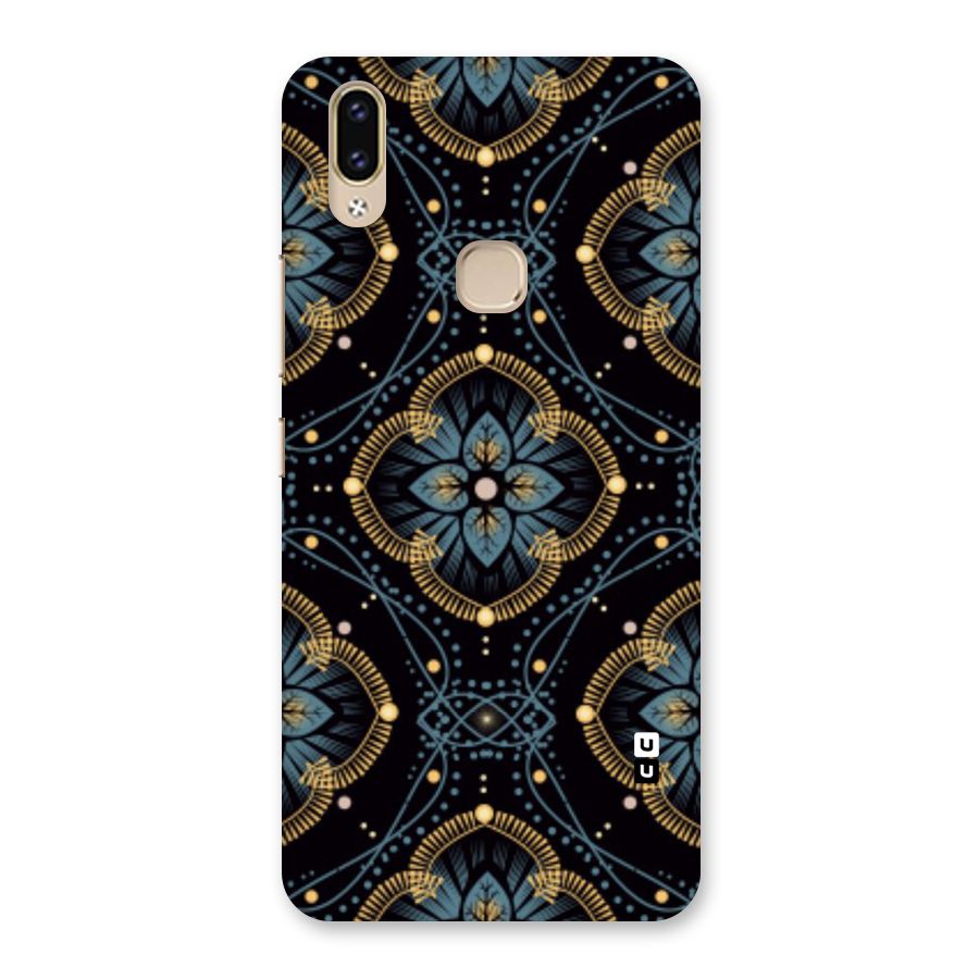 Blue With Black Flower Back Case for Vivo V9 Youth
