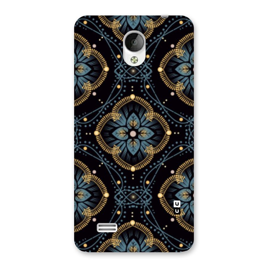 Blue With Black Flower Back Case for Vivo Y21