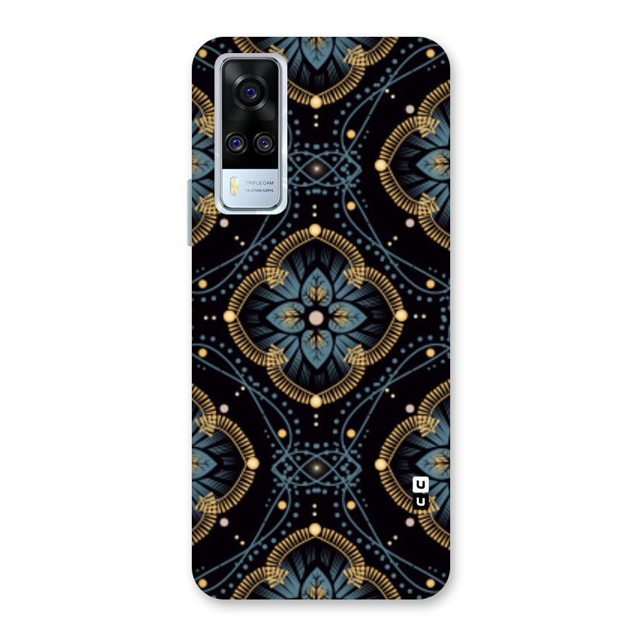 Blue With Black Flower Back Case for Vivo Y31