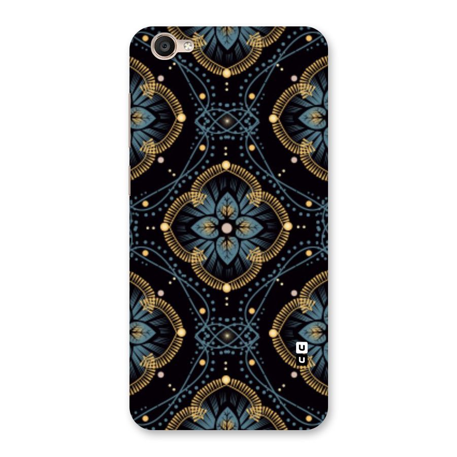 Blue With Black Flower Back Case for Vivo Y55s
