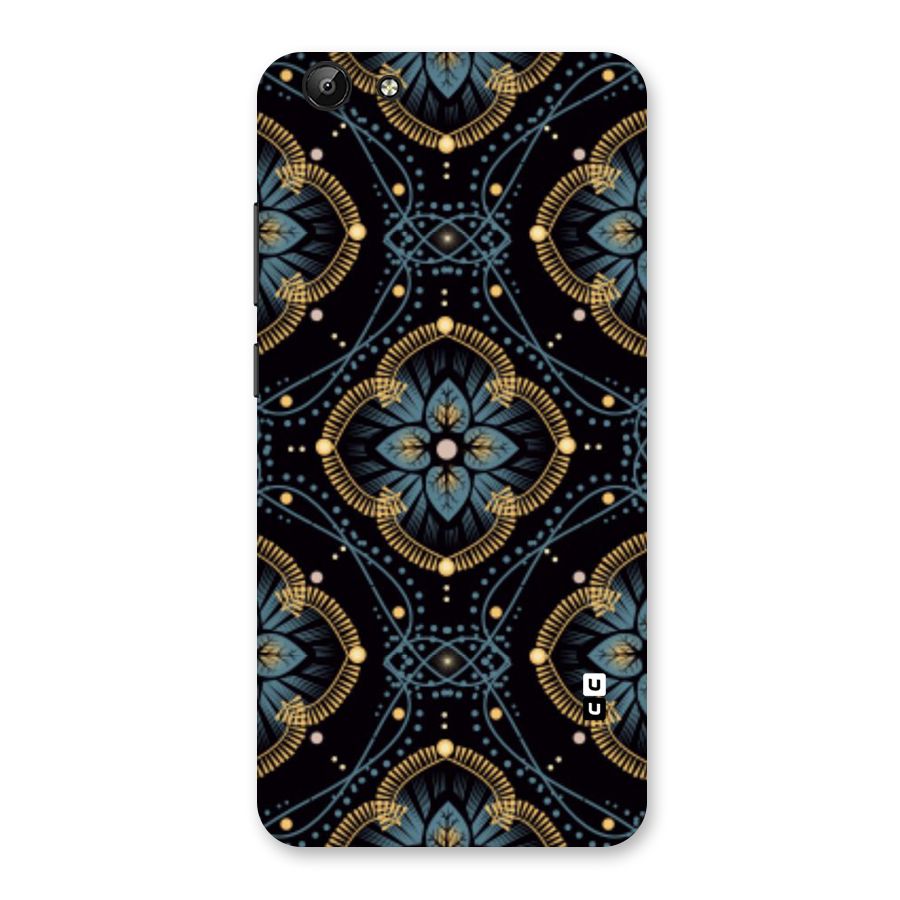 Blue With Black Flower Back Case for Vivo Y69