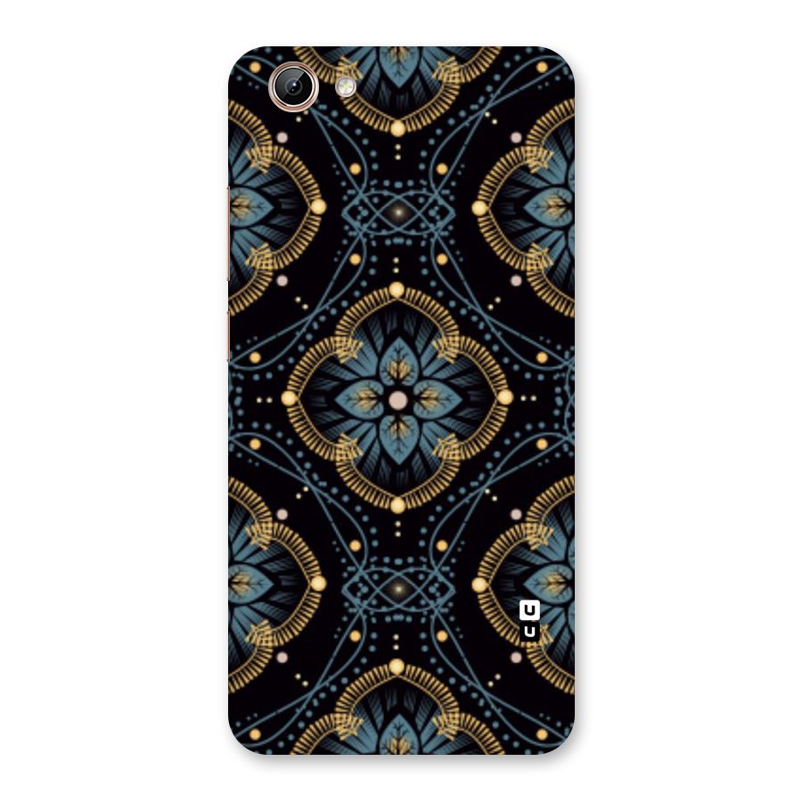 Blue With Black Flower Back Case for Vivo Y71
