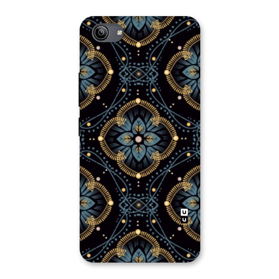 Blue With Black Flower Back Case for Vivo Y81i