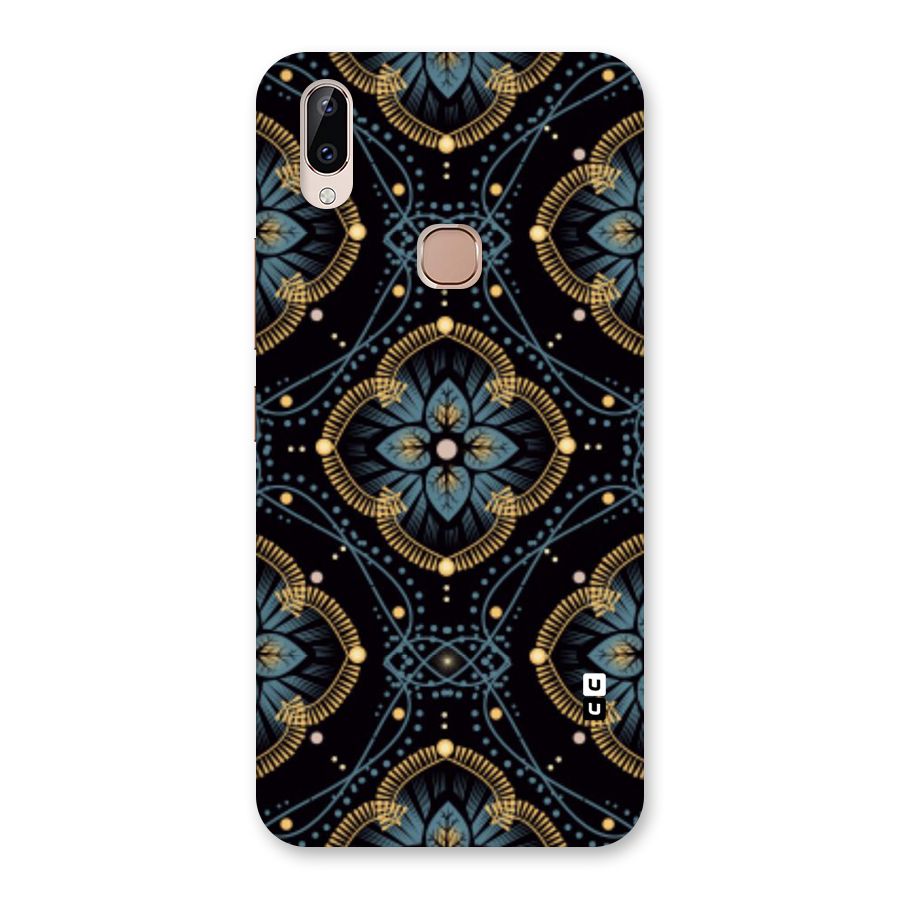 Blue With Black Flower Back Case for Vivo Y83 Pro