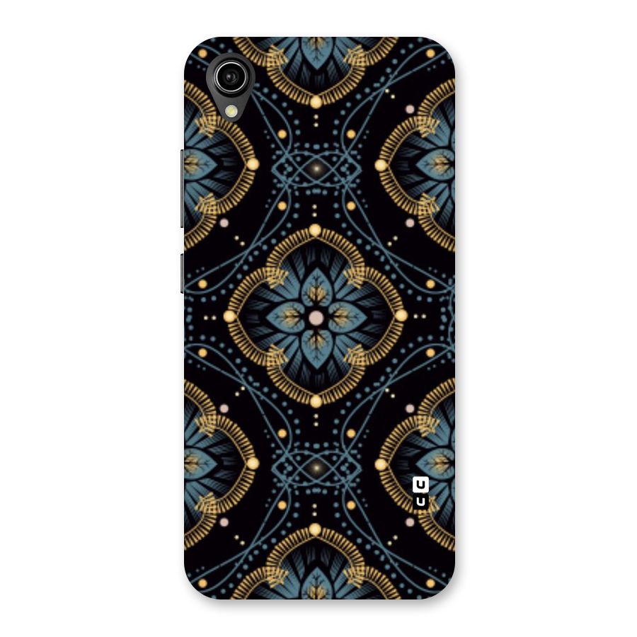Blue With Black Flower Back Case for Vivo Y90