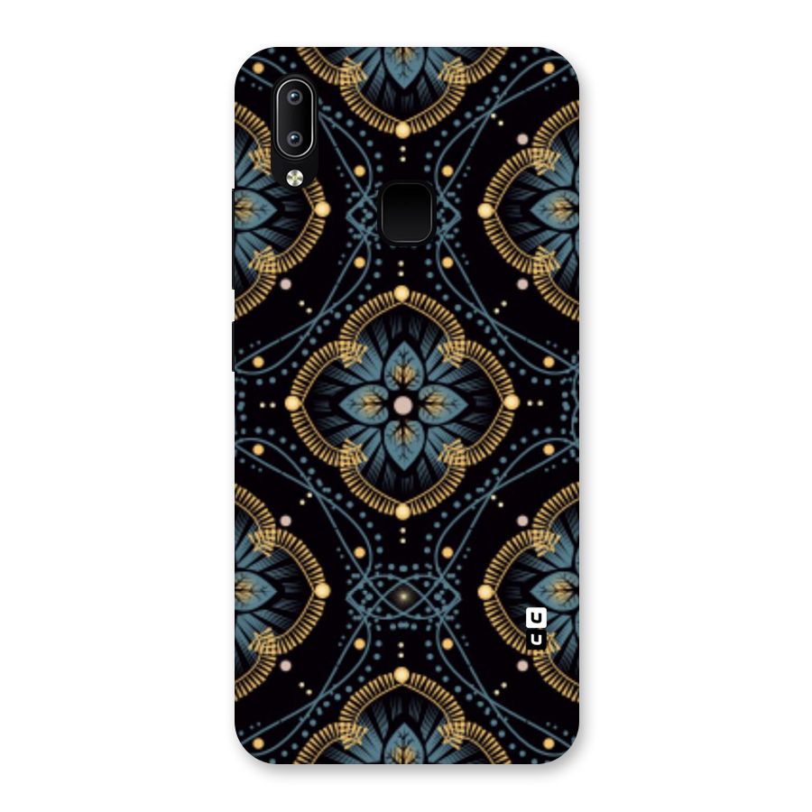 Blue With Black Flower Back Case for Vivo Y93