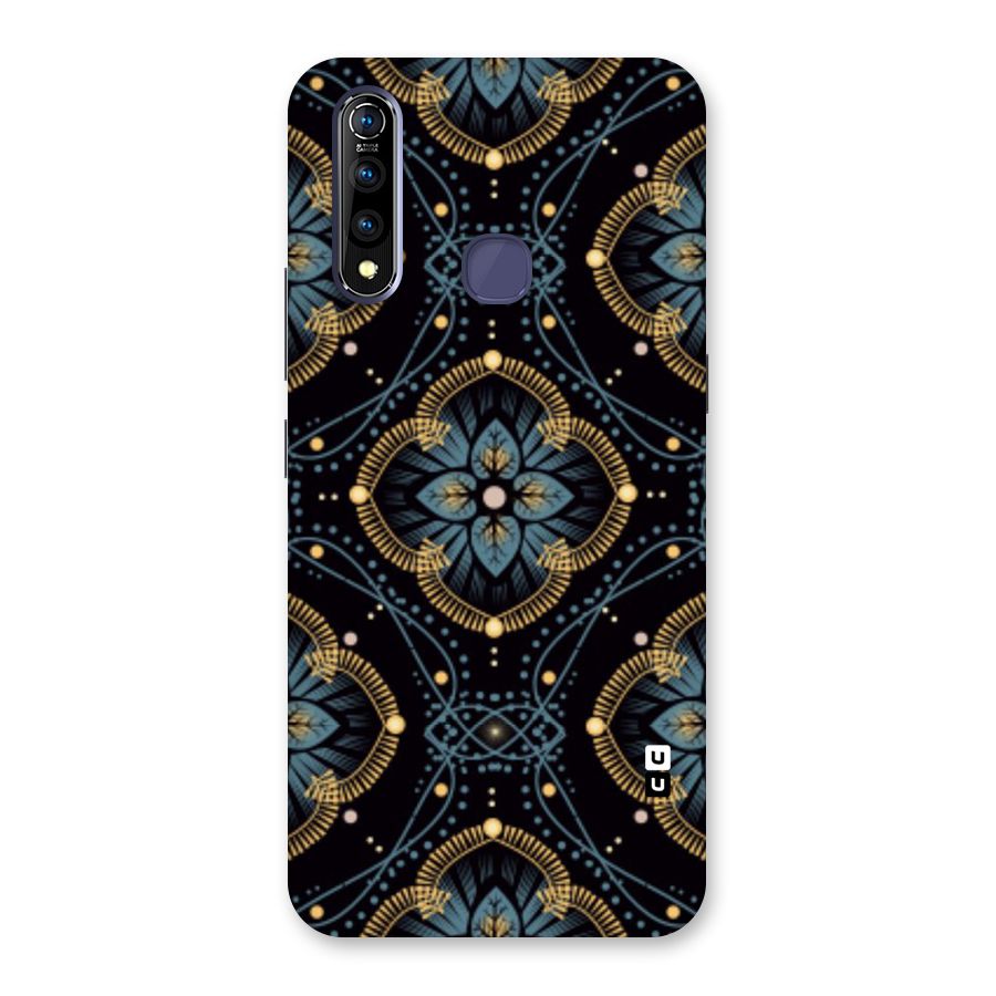 Blue With Black Flower Back Case for Vivo Z1 Pro