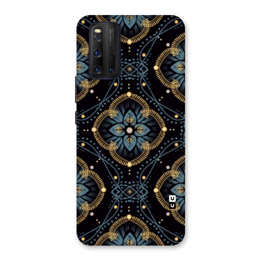 Blue With Black Flower Back Case for Vivo iQOO 3