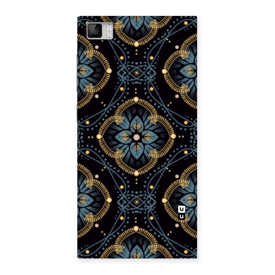Blue With Black Flower Back Case for Xiaomi Mi3