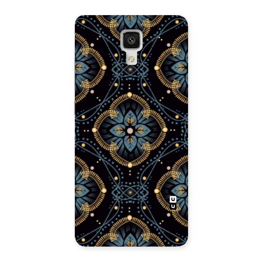 Blue With Black Flower Back Case for Xiaomi Mi 4