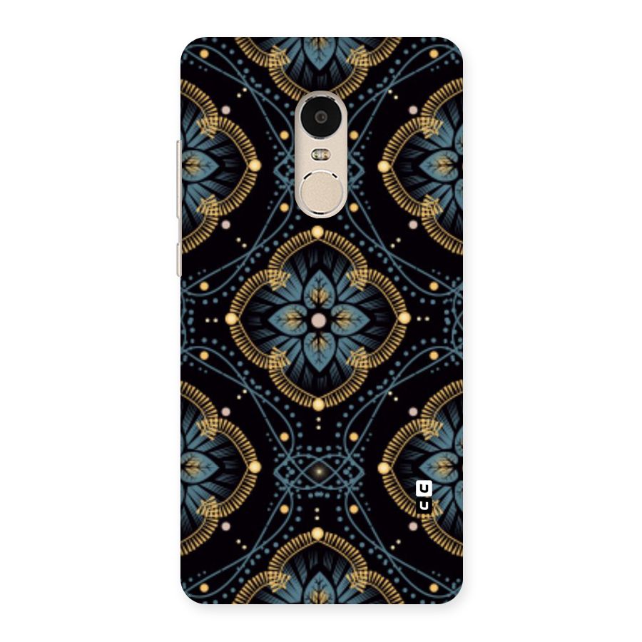 Blue With Black Flower Back Case for Xiaomi Redmi Note 4
