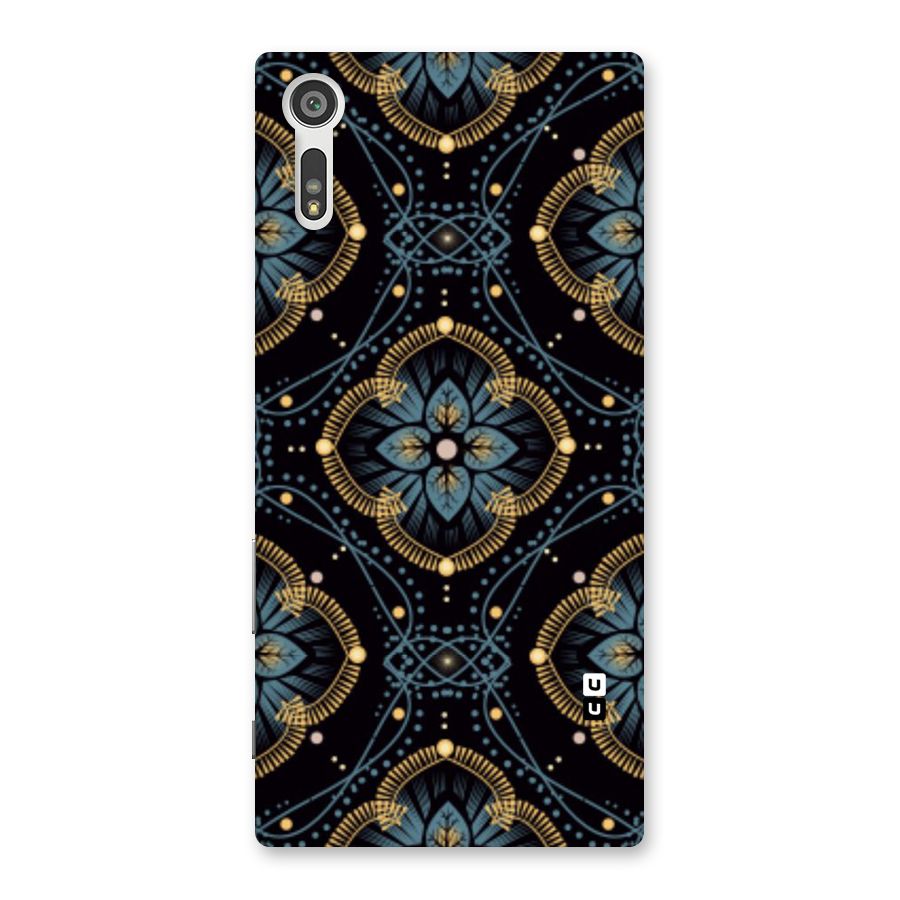 Blue With Black Flower Back Case for Xperia XZ