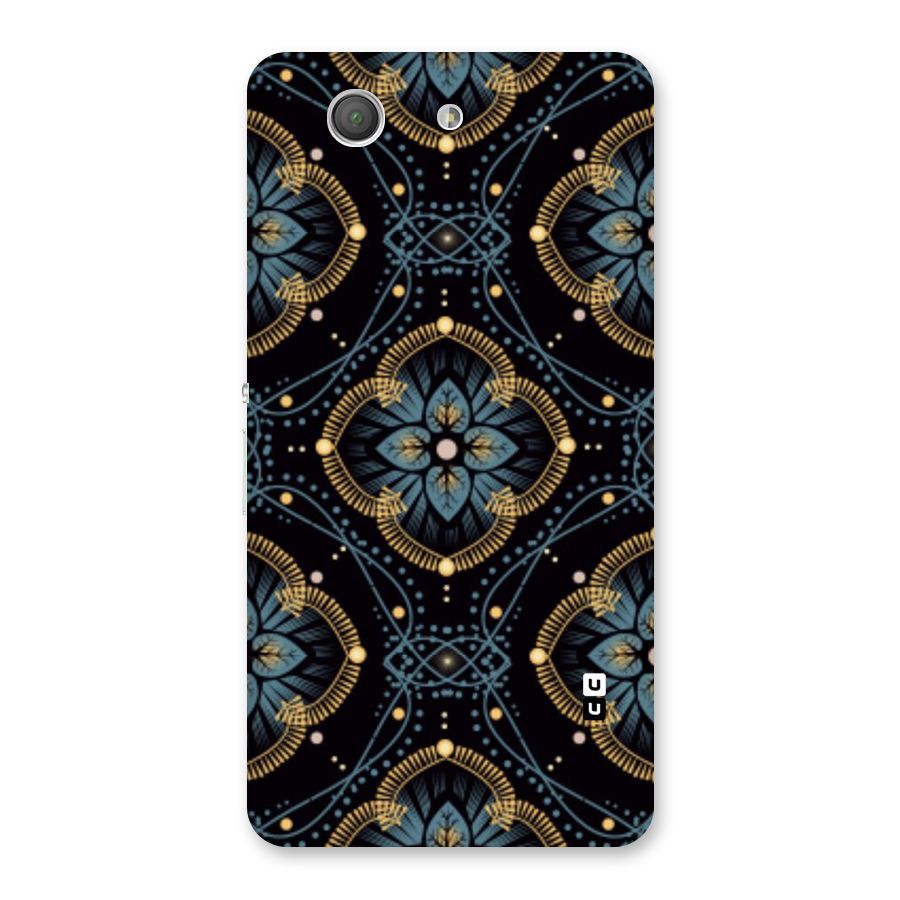 Blue With Black Flower Back Case for Xperia Z3 Compact