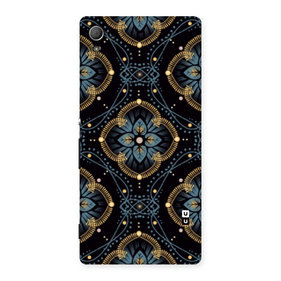 Blue With Black Flower Back Case for Xperia Z3 Plus