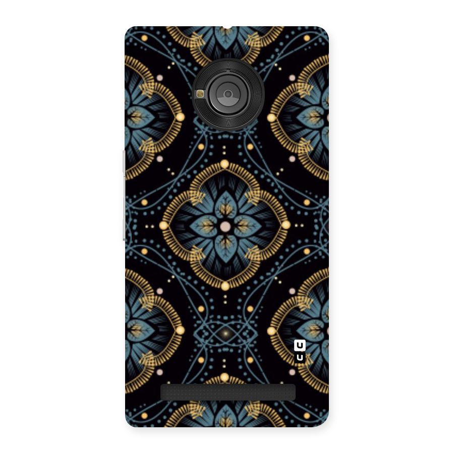 Blue With Black Flower Back Case for Yu Yuphoria