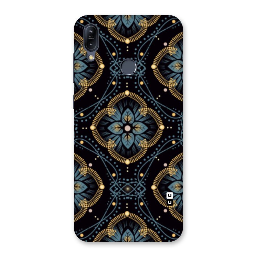 Blue With Black Flower Back Case for Zenfone Max M2