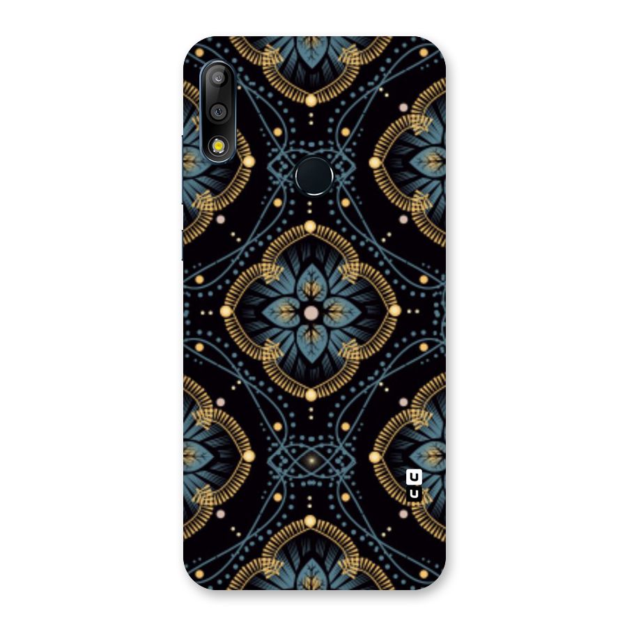Blue With Black Flower Back Case for Zenfone Max Pro M2