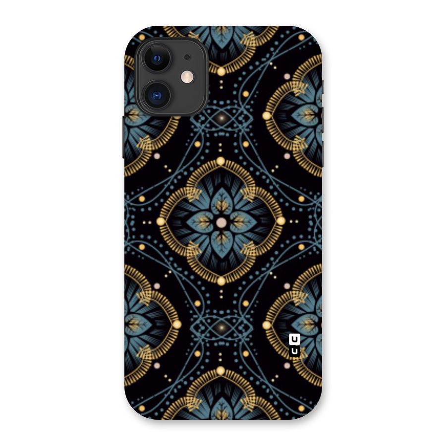 Blue With Black Flower Back Case for iPhone 11