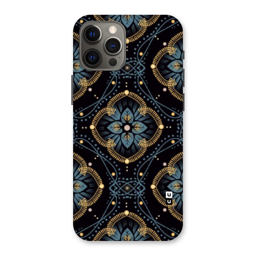 Blue With Black Flower Back Case for iPhone 12 Pro Max