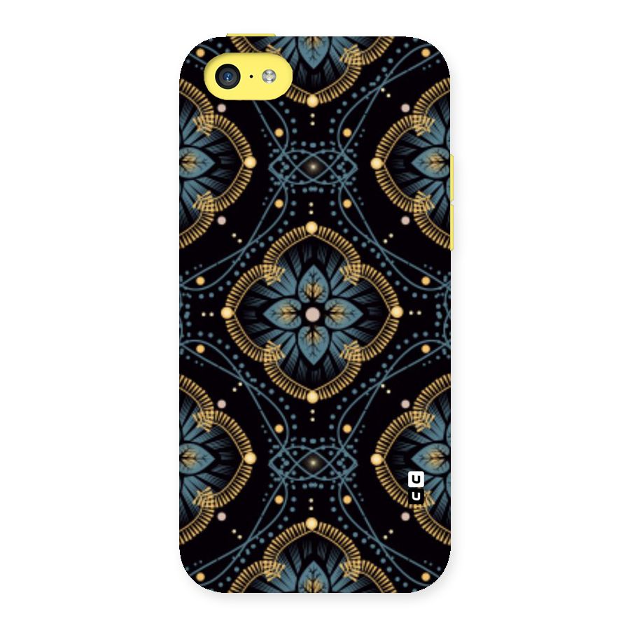 Blue With Black Flower Back Case for iPhone 5C