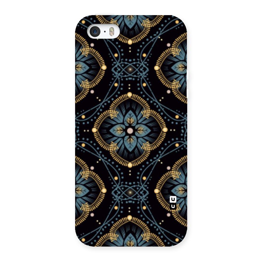 Blue With Black Flower Back Case for iPhone 5 5S