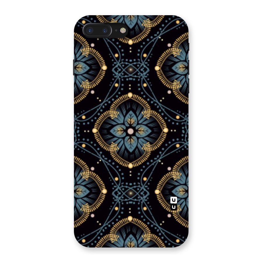 Blue With Black Flower Back Case for iPhone 7 Plus