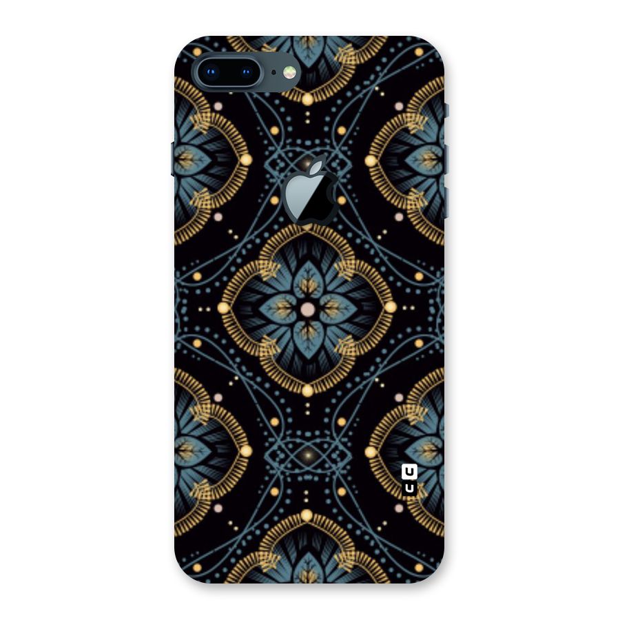 Blue With Black Flower Back Case for iPhone 7 Plus Apple Cut