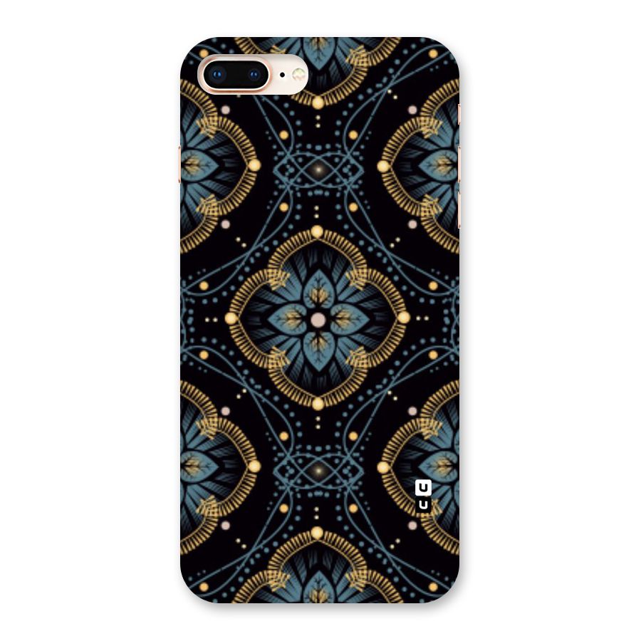 Blue With Black Flower Back Case for iPhone 8 Plus