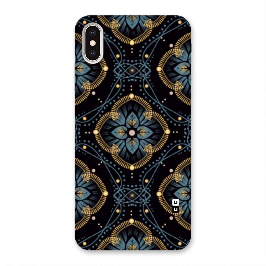 Blue With Black Flower Back Case for iPhone XS Max