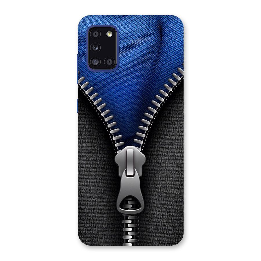 Blue Zipper Back Case for Galaxy A31