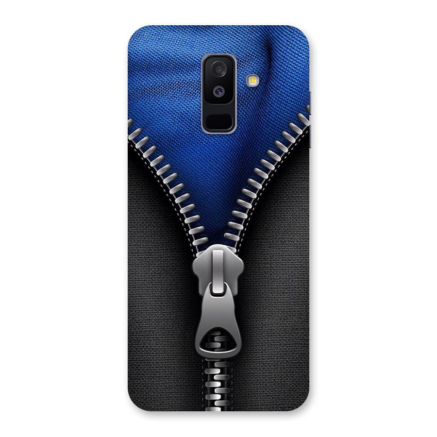 Blue Zipper Back Case for Galaxy A6 Plus