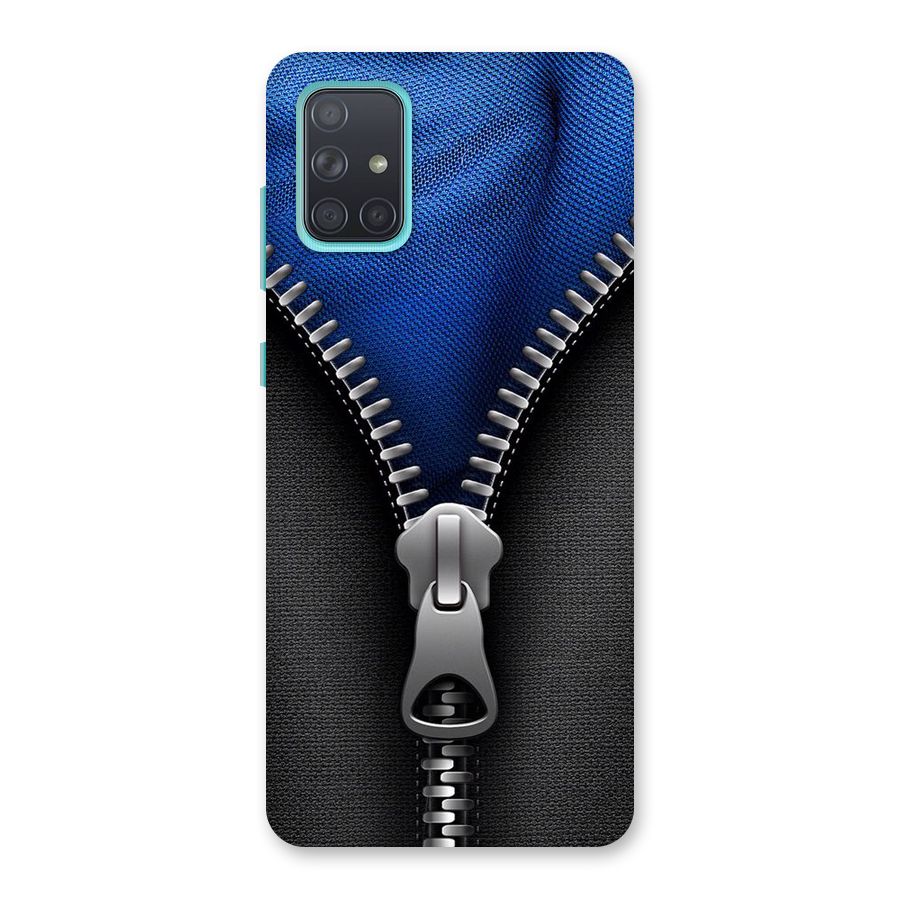 Blue Zipper Back Case for Galaxy A71