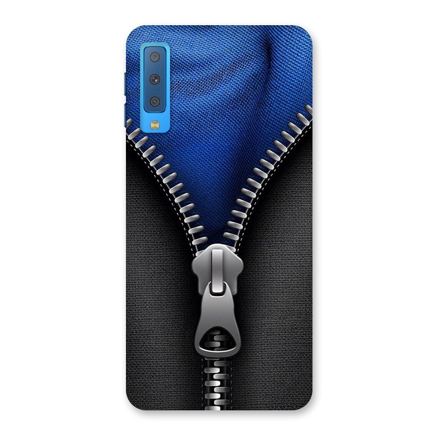 Blue Zipper Back Case for Galaxy A7 (2018)