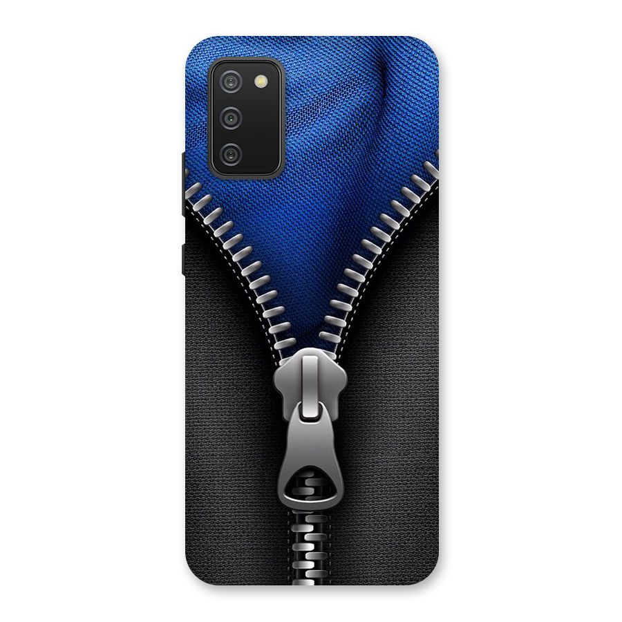 Blue Zipper Back Case for Galaxy M02s