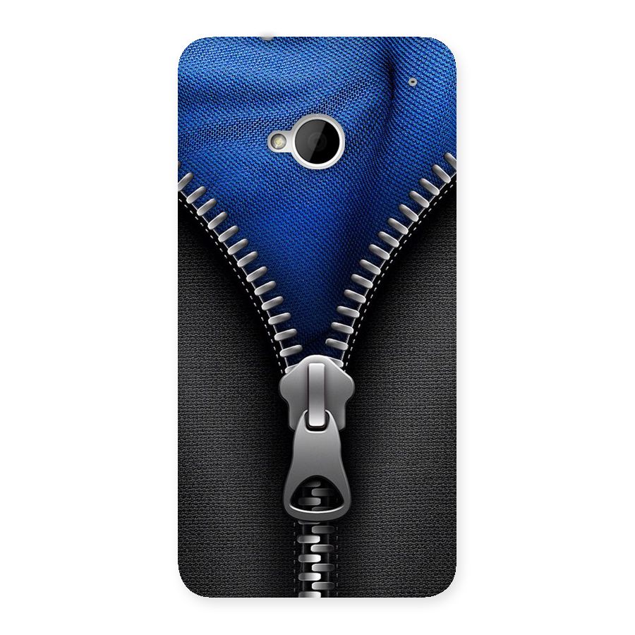 Blue Zipper Back Case for HTC One M7