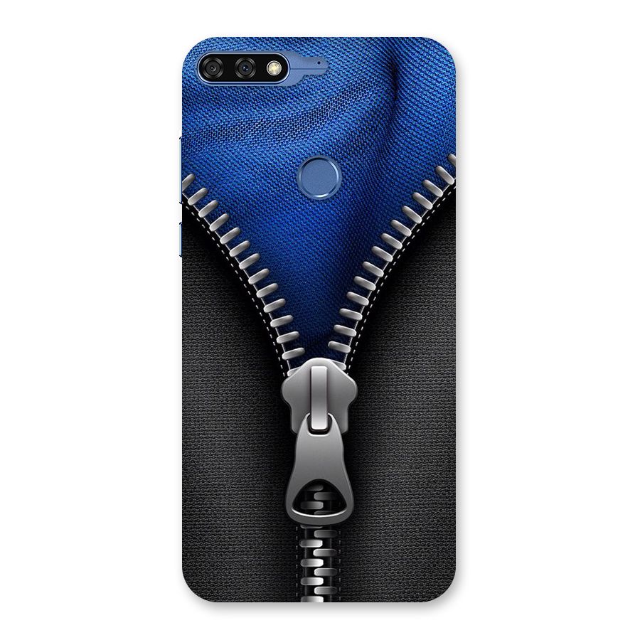 Blue Zipper Back Case for Honor 7C