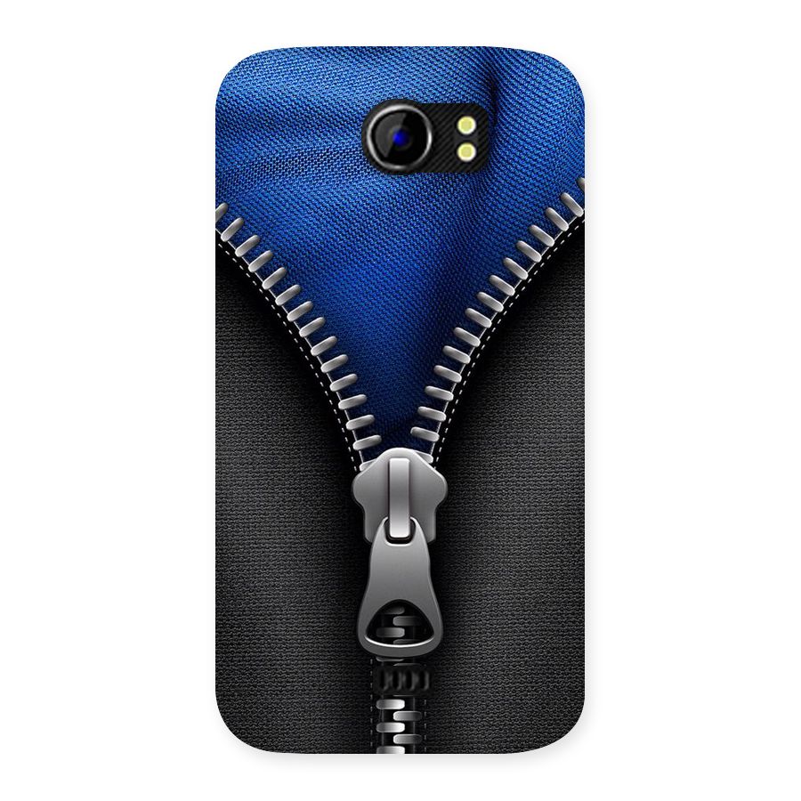 Blue Zipper Back Case for Micromax Canvas 2 A110