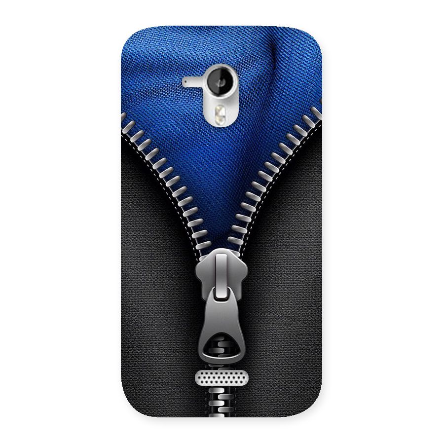 Blue Zipper Back Case for Micromax Canvas HD A116