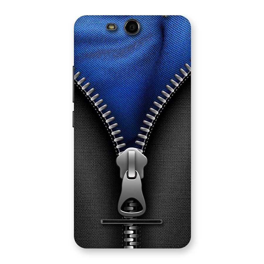 Blue Zipper Back Case for Micromax Canvas Juice 3 Q392