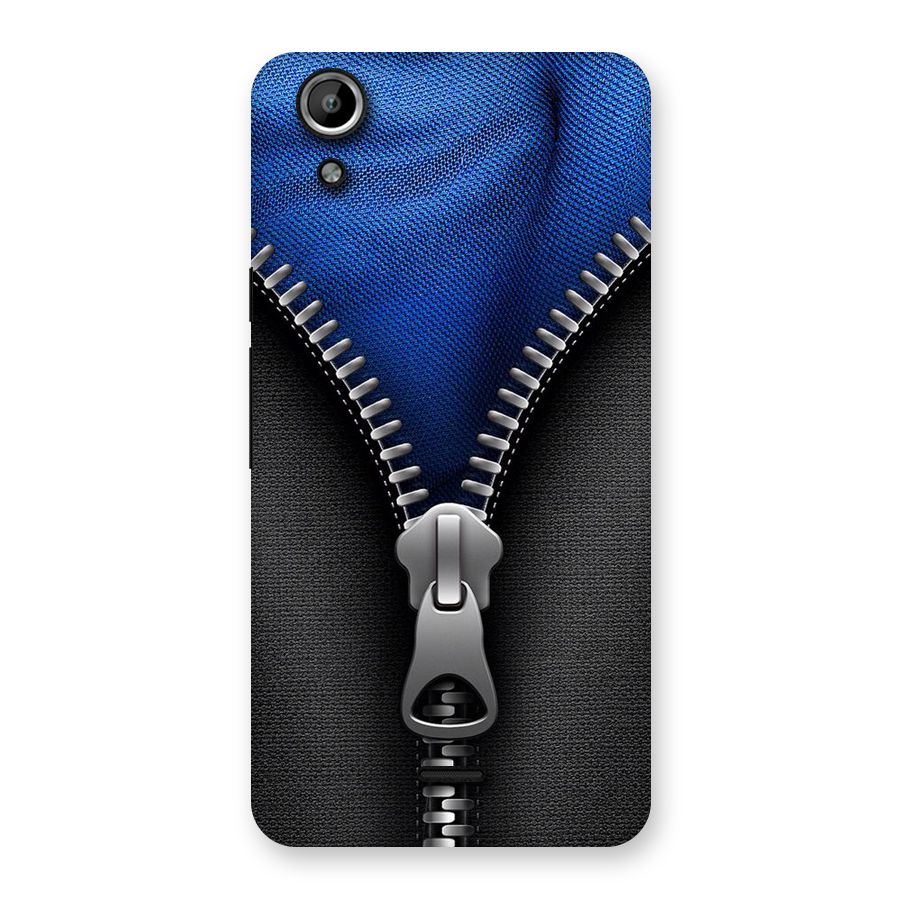 Blue Zipper Back Case for Micromax Canvas Selfie Lens Q345
