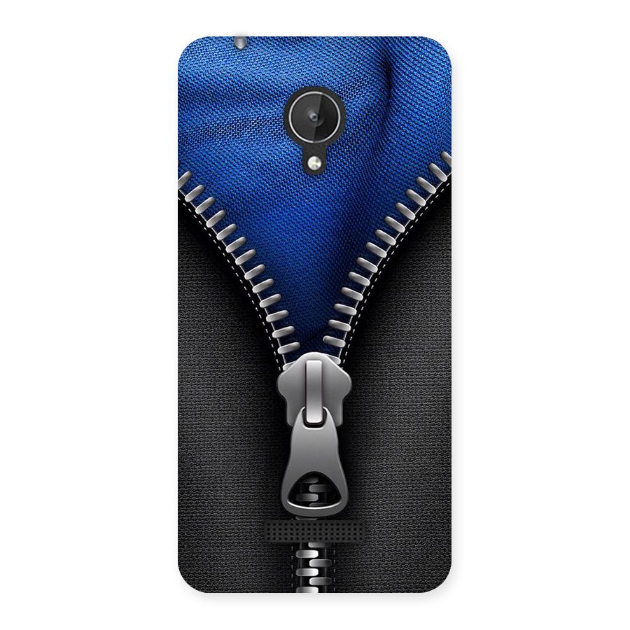 Blue Zipper Back Case for Micromax Canvas Spark Q380