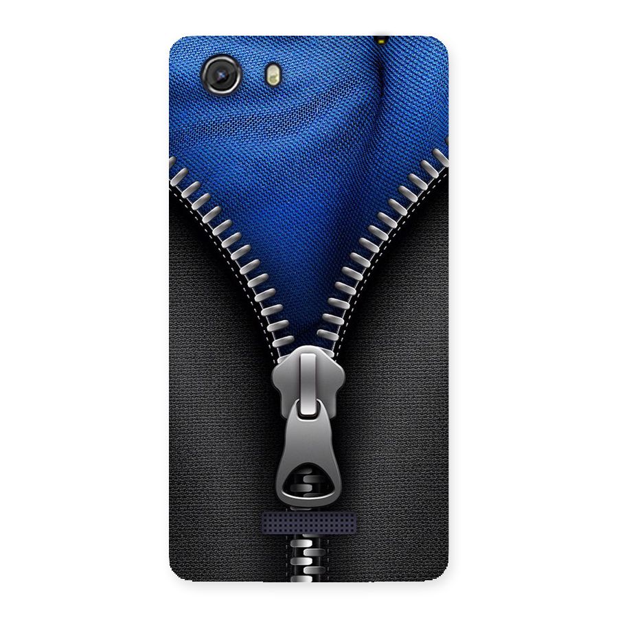 Blue Zipper Back Case for Micromax Unite 3