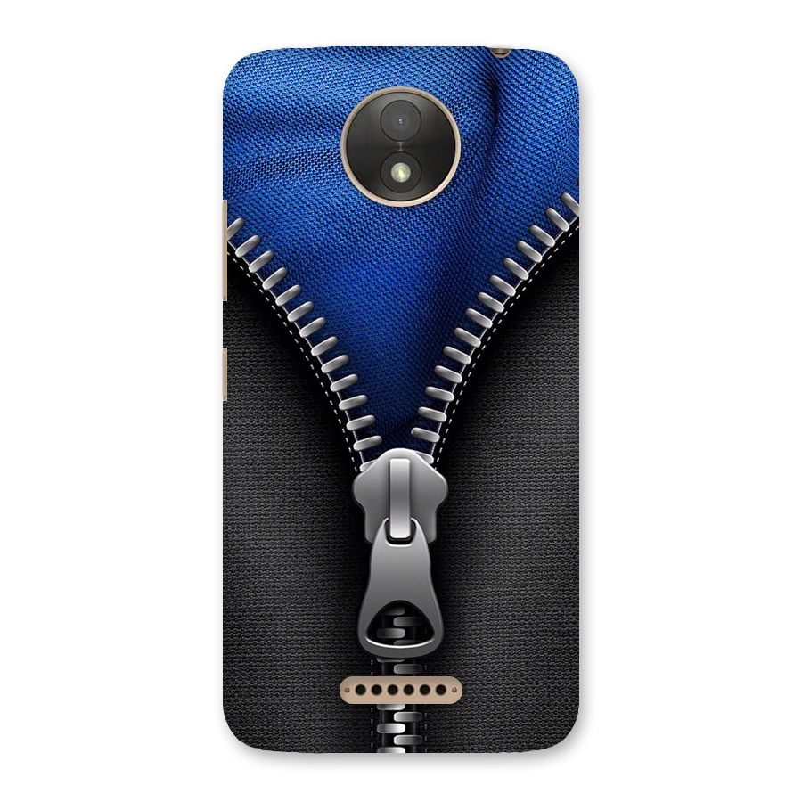 Blue Zipper Back Case for Moto C Plus