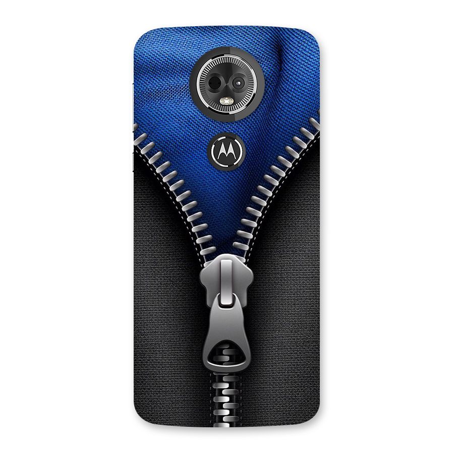 Blue Zipper Back Case for Moto E5 Plus
