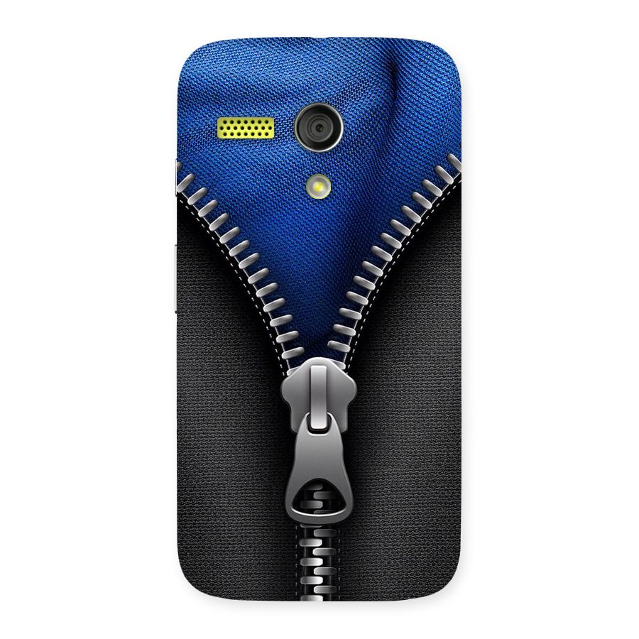 Blue Zipper Back Case for Moto G