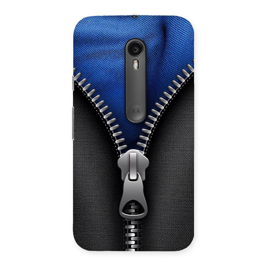 Blue Zipper Back Case for Moto G Turbo